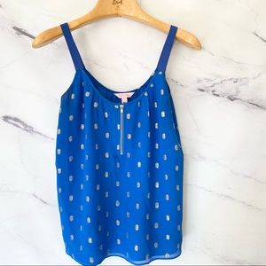 Lilly Pulitzer Chevonne Sleeveless Top Pop The Bubbly Metallic Jacquard